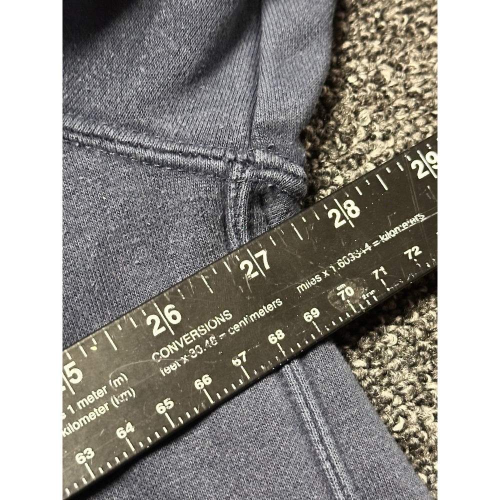 Vintage 90's Nike Mens Fleece Hoodie Pullover XXL Embroidered Navy - Picture 5 of 8